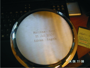 Blick auf die Gravurstation